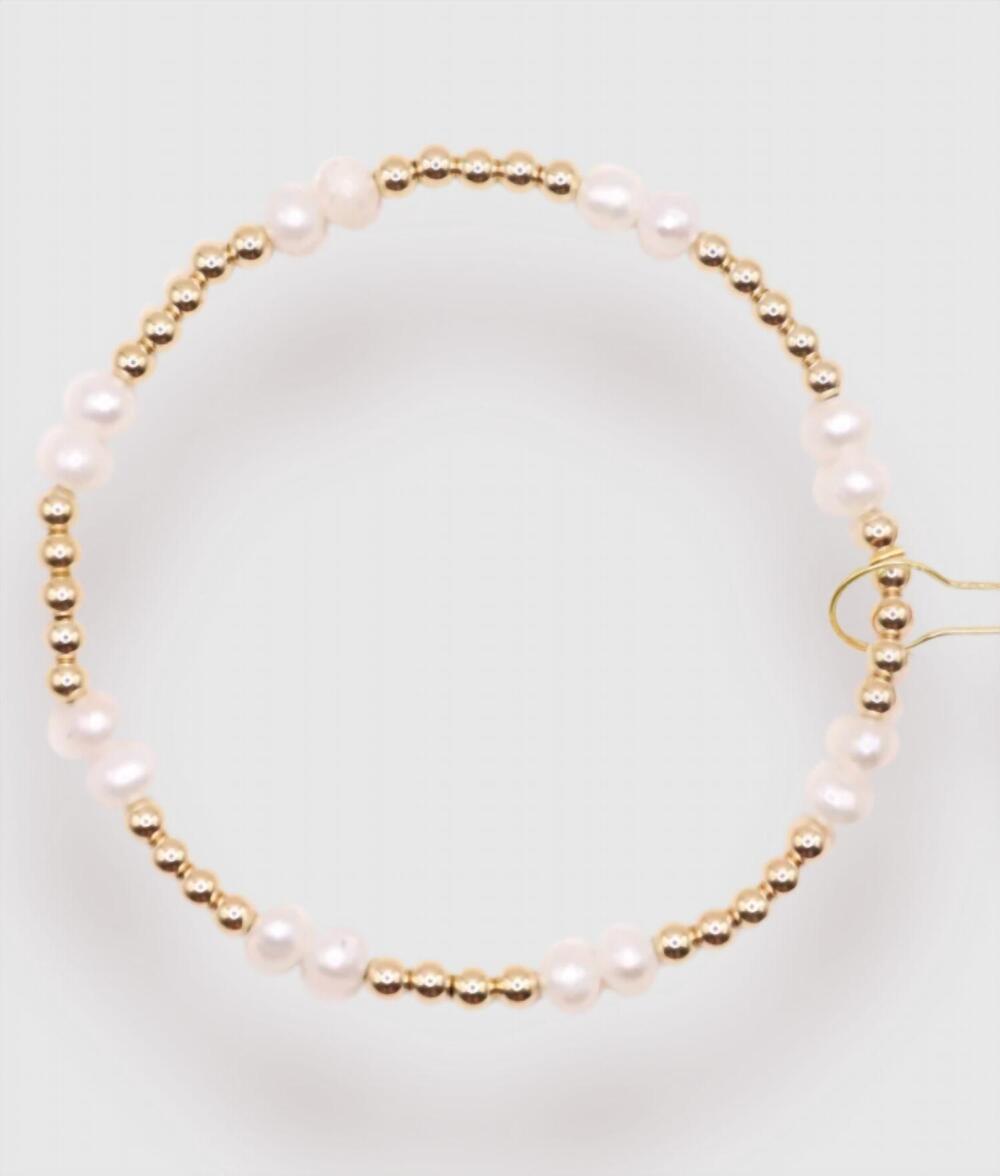 NEW BEADED BLONDES women's coastal pearl bracelet in gold